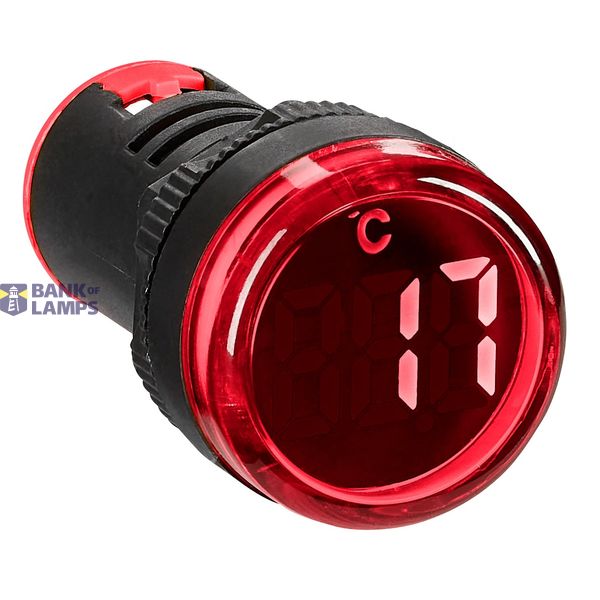 Thermometer, 22.5 mm, -20 °C – 200 °C, red, round image 1