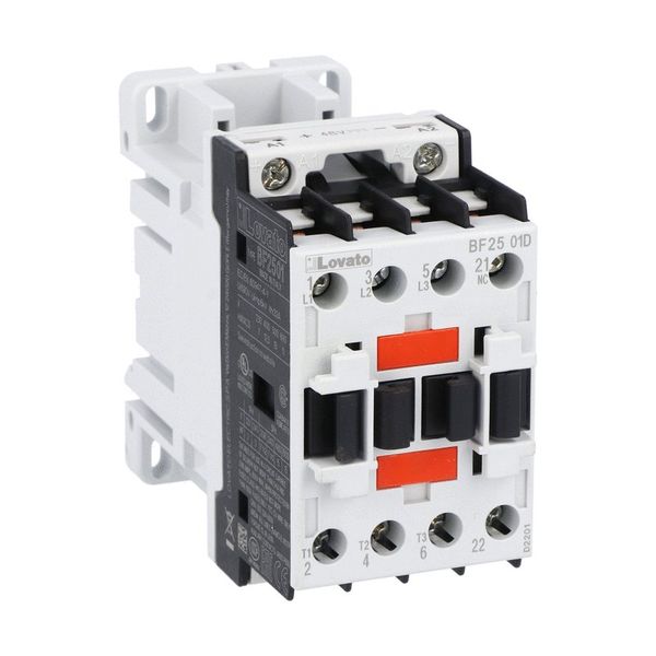 Three-pole contactor, IEC operating current Ie (AC3) = 25A, DC coil, 12VDC, 1NC auxiliary contact image 1