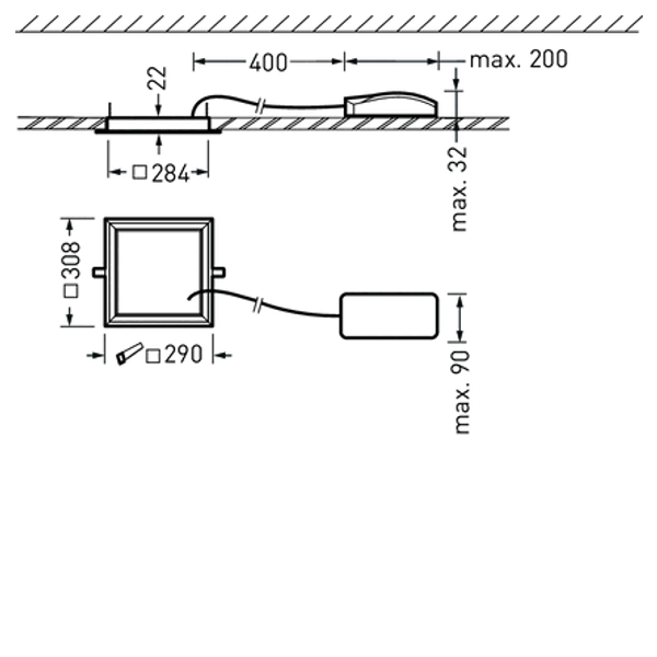 Recessed luminaires Arimo Fit C Diffuser White ETDD 18W 2000lm Wide (W) IK03 3 SDCM 8169451 image 1