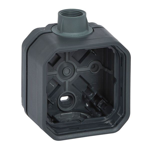 PLEXO 1 GANG BOX WITH CABLE GLAND ISO20 - ANTHRACITE image 1
