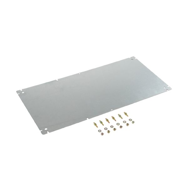 TBF (polyester empty enclosure), Mounting plate, Mounting plate, Height: 505 mm, Width: 249 mm, Depth: 2 mm, Material: Sheet steel, galvanized, galvanized, silver image 1