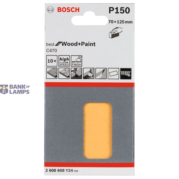 C470 sanding sheet, pack of 10 70 x 125 mm, 150 image 2