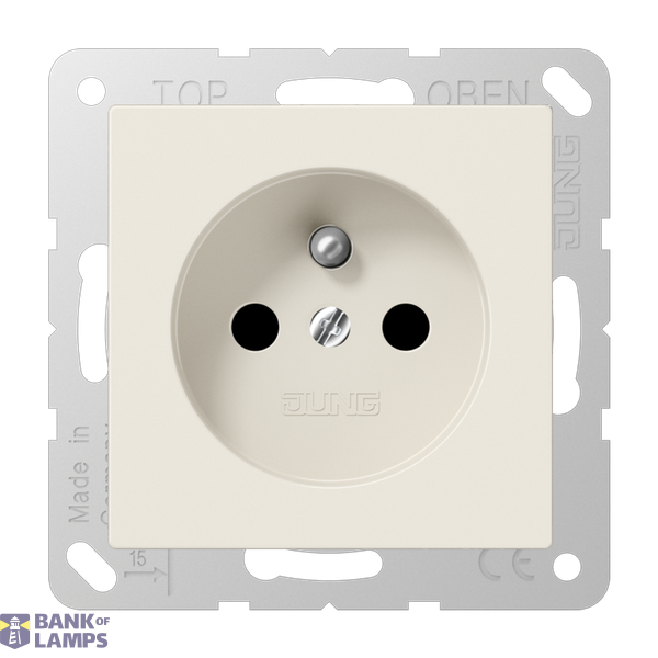 French/Belgian system socket, 16 A 250 V ~, plug-in terminals, integrated increased contact protection, SAFETY+, Duroplast, Series A, white image 1