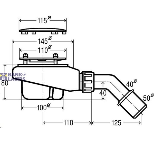 Shower trap Tempoplex (drain hole 90mm) 40/50, low 80mm image 2