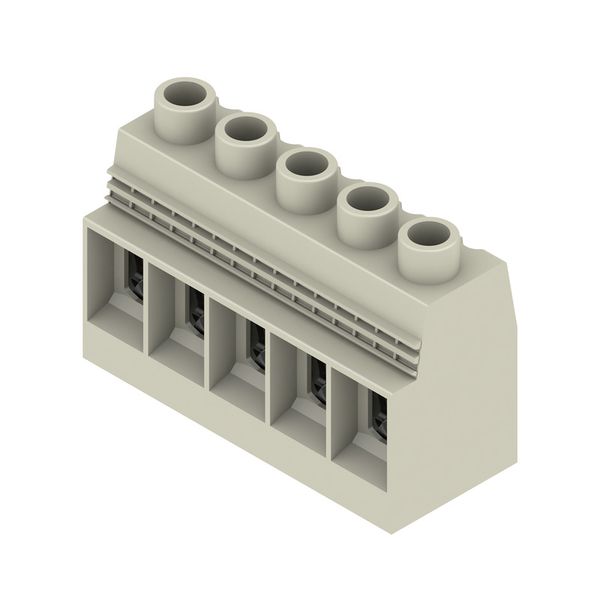 Printed circuit board terminals, 15.00 mm, Number of poles: 5, 90°, Solder pin length (l): 4.5 mm, tinned, Pebble grey, Clamping yoke connection, Clamping range, max. : 50 mm², Box image 2
