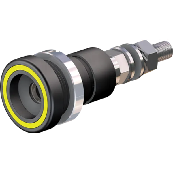 6 mm socket, threaded bolt, mounting Ø 18.5 mm, yellow, 14.0010-24 image 1