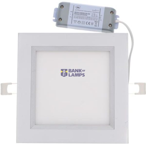 Downlight - 10W 630lm 4000K  - 200x200mm  - Dimmable - Silver image 1