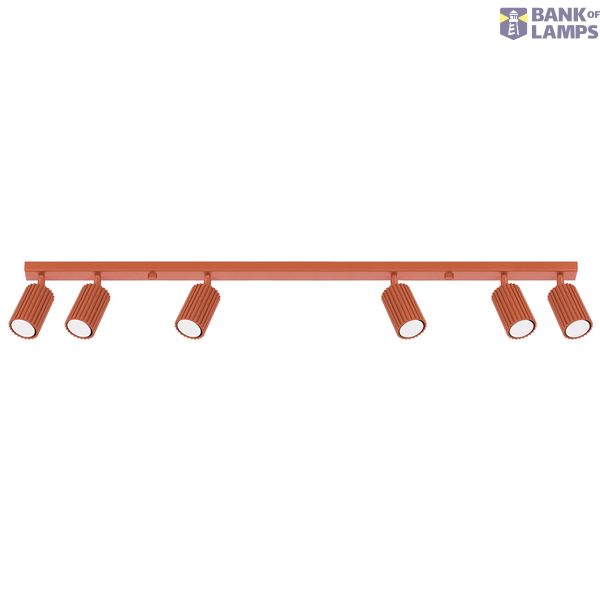 REFLECTORS ON A LONGITUDINAL CEILING STRIP IN RED COLOUR 6XGU10 CARBON image 3
