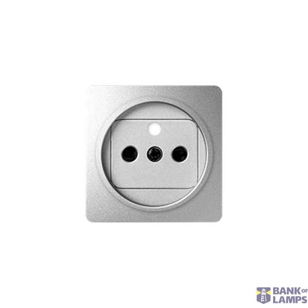 Cover for single socket outlet with earthing, aluminum image 1