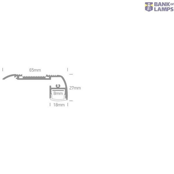 BLACK ALUMINIUM LED PROFILE FOR STEPS 2m image 4