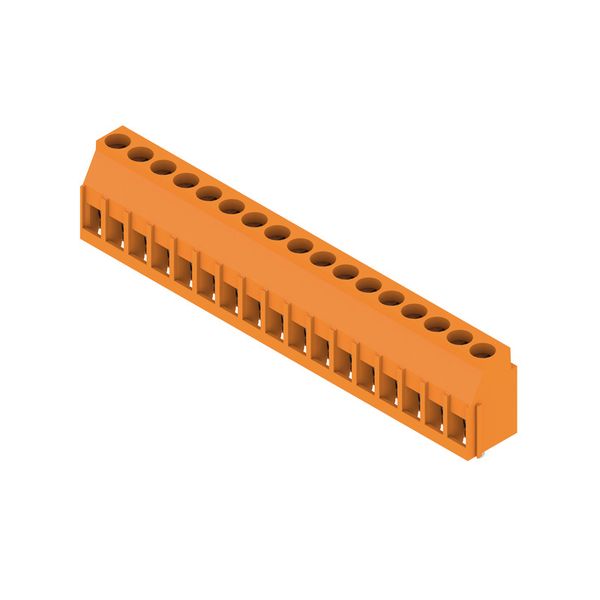 Printed circuit board terminals, 5.00 mm, Number of poles: 17, 90°, Solder pin length (l): 3.2 mm, tinned, orange, Clamping yoke connection, Clamping range, max. : 6 mm², Box image 3