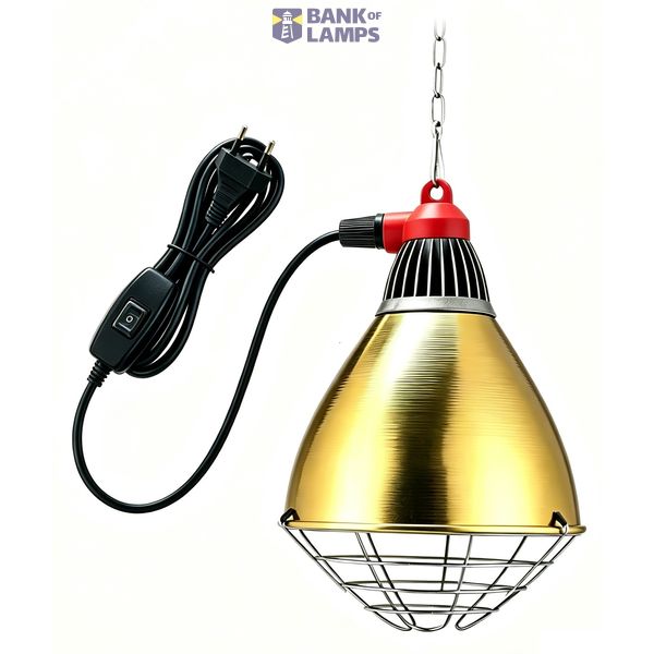 Heat Lamp Fixture, Aluminum Reflector Shade with Metal Cage, Max 250W , 220V-240V, IPX4, 210 x 290mm image 1