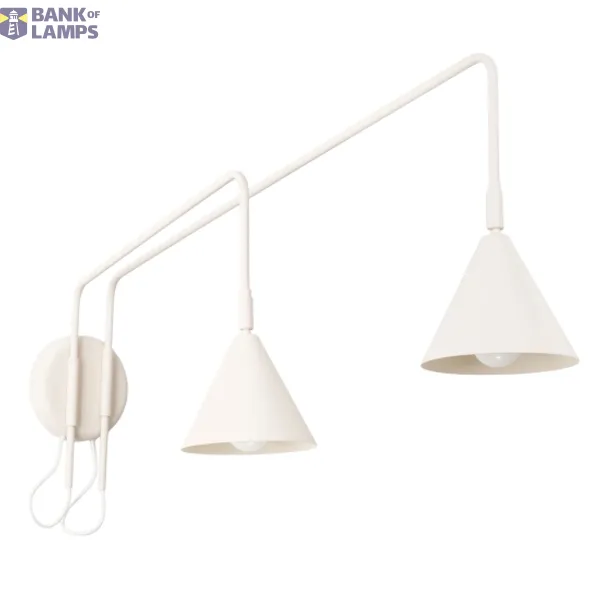 Wall lamp NOX 2 beige with a switch image 1