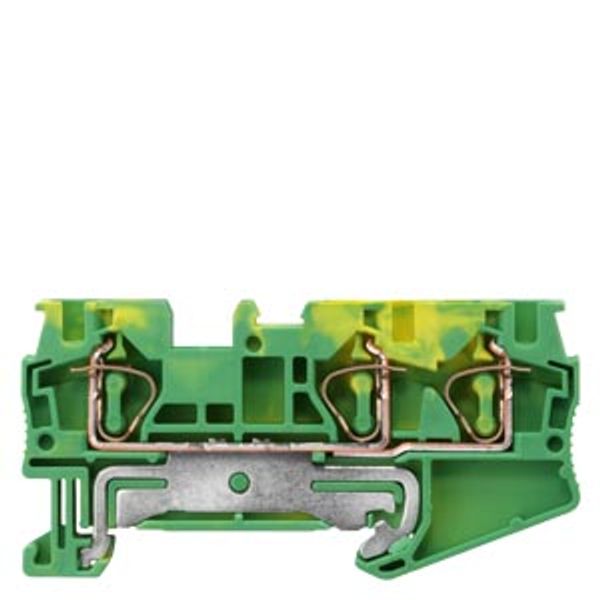 PE terminal with spring-loaded connection, 3 terminals image 1
