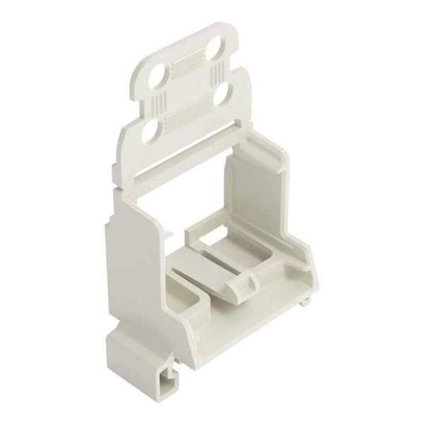 Mounting carrier with strain relief; for 10-wire connectors; 221 Series - 4 mm²; for DIN-35 rail; for Ex applications; light gray image 1