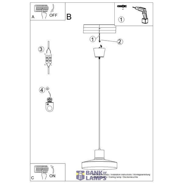 Pendant lamp BILO beżowa image 10