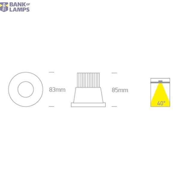 BLACK COB 12W WW 700mA  IP65 DARK LIGHT image 2