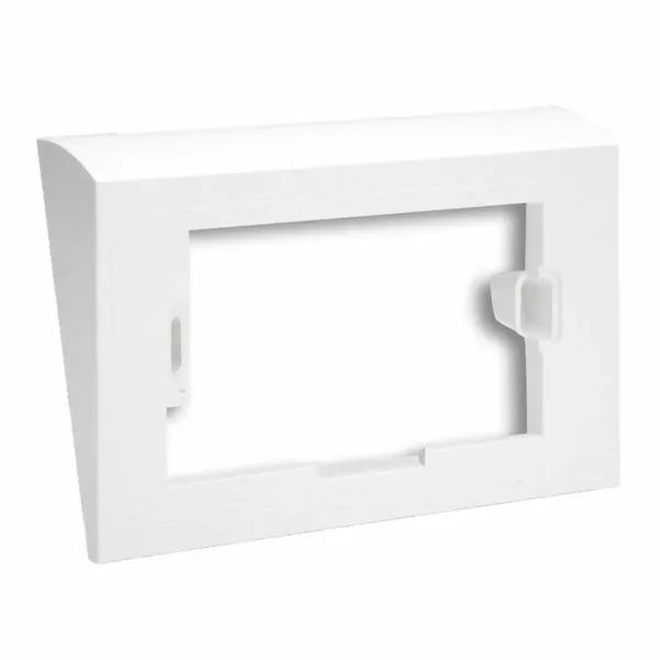 3 gang Banquise white angled raiser frame image 1