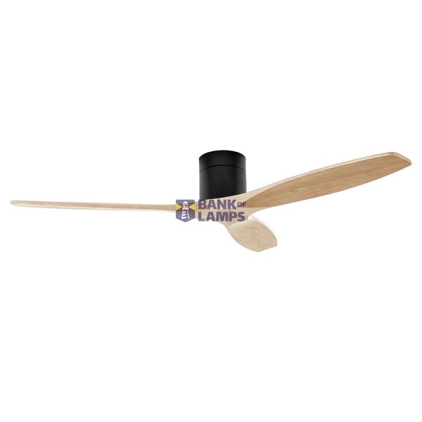 Fan Stem Evo ø1220mm Tube Black with Light Wood Blades Light wood LED image 1