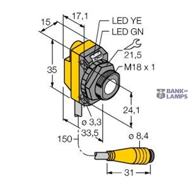 Ultrasonic Sensor diffuse mode sensor   QS18UPAEQ image 2