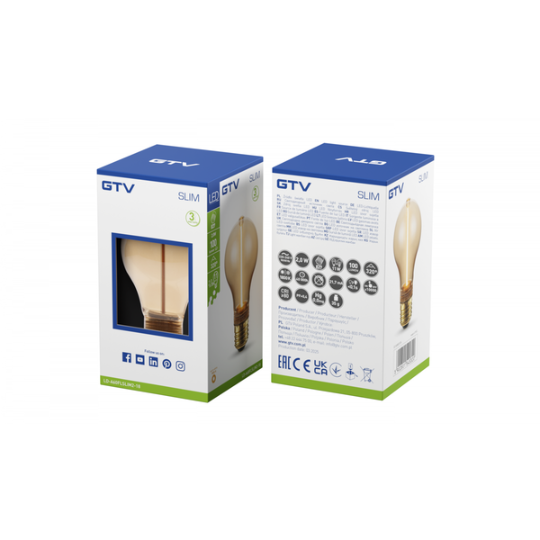 LED Bulb SLIM, E27, A60, 2 W, 100 lm, 1800K, AC220-240V, 320°, FILAMENT image 1