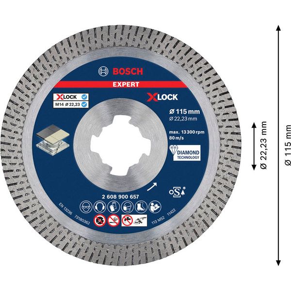 EXPERT HardCeramic X-LOCK Diamond Cutting Disc 115 x 22.23 x 1.4 x 10 mm image 3