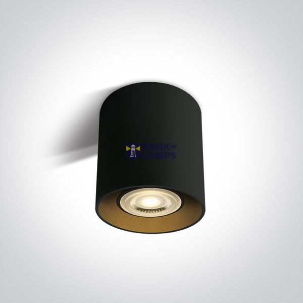 BLACK GU10 10W ROUND 100-240V image 1