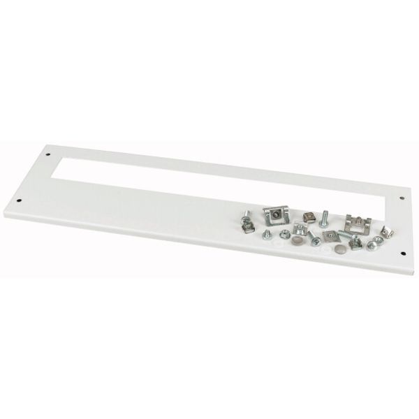 XMMC0604C Front cover, +mounting kit, for FAZ, vertical, HxW=150x425mm, grey image 1