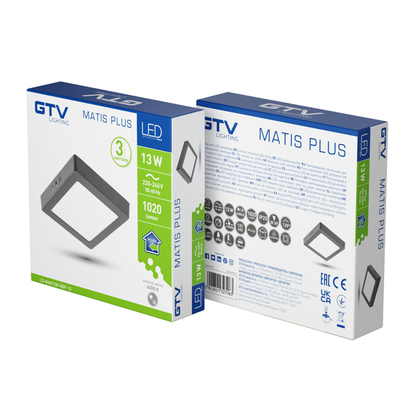 LED luminaire MATIS PLUS, 13 W, 1020 lm, IP20, AC220-240V, 120°, 4000K, surface-mounted, black image 3