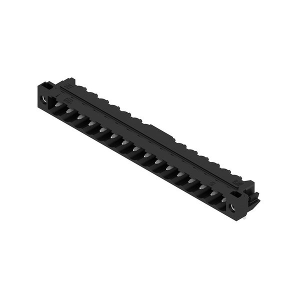 PCB plug-in connector, male header, Solder flange, THT/THR solder connection, 5.08 mm, Number of poles: 16, 90°, Solder pin length (l): 3.2 mm, tinned, black, Box image 3