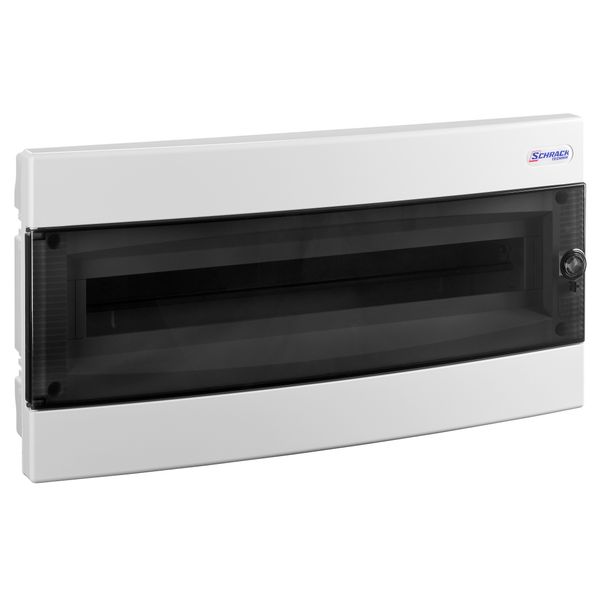 Flush-mounted enclosure 1-row, 24MW, IP40, transparent door image 1