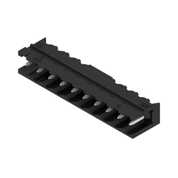 PCB plug-in connector, male header, open side, THT/THR solder connection, 5.08 mm, Number of poles: 10, 90°, Solder pin length (l): 1.5 mm, tinned, black, Box image 3