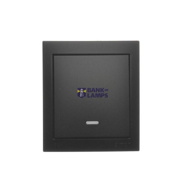 Single contact push button illuminated without pictogram IP44, 10AX, black matt image 1