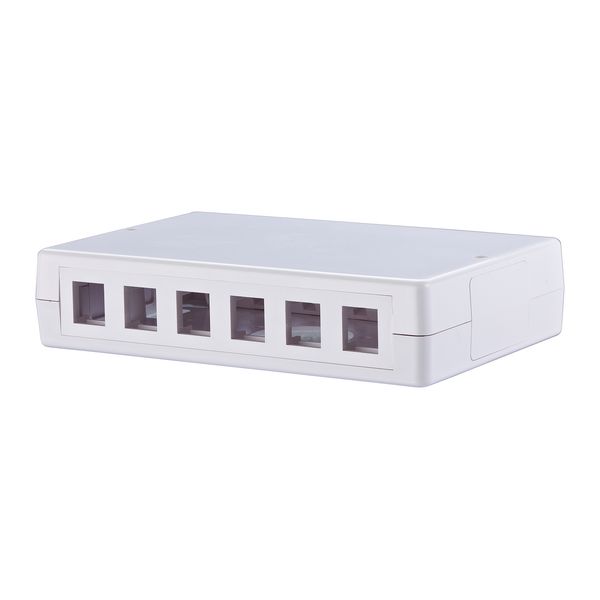 Keystone wall outlet surface mounted 6/12 port unequipped pure white image 2