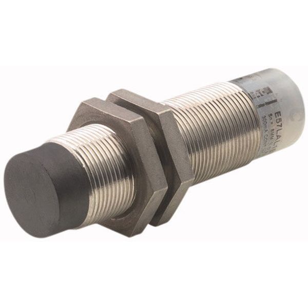 E57-18LE20-BD Proximity switch, E57 Premium+ Series, 1 N/O, 3-wire, 6 - 48 V DC, M18 x 1 mm, Sn= 20 mm, Semi-shielded, PNP, Stainless steel, Plug-in connection M12 image 1