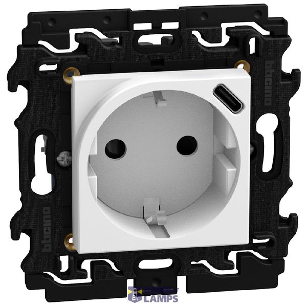 Light Now - socket german + usb C white image 1