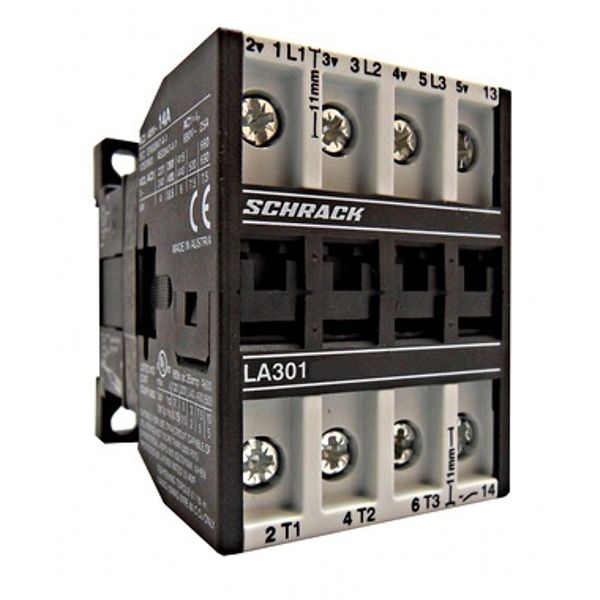 Contactor 3pole, 4kW, AC3, 10A, 230VAC + 1NO built in image 1
