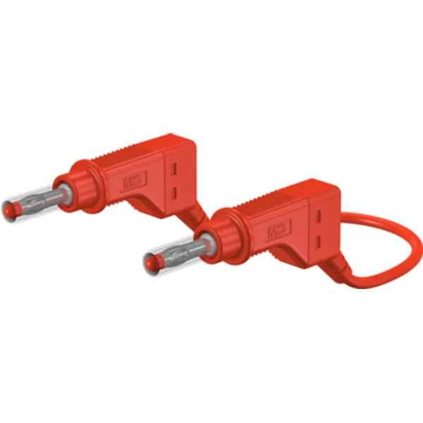 Measuring lead with (4 mm plug, spring-loaded, straight) to (4 mm plug, spring-loaded, straight), 1.5 m, red, silicone, 1.0 mm², CAT II, 66.9406-15022 image 1