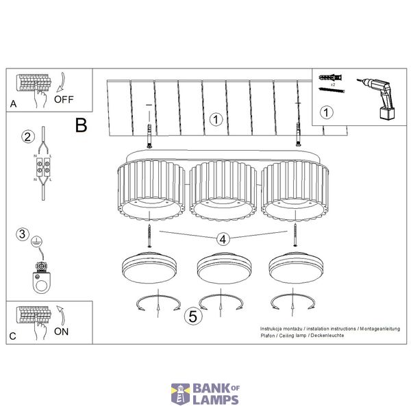 Ceiling lamp MODO 3 black Gx53 image 4