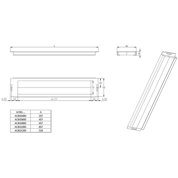Cable entry gland plate with PU gasket, W=1000 mm image 2