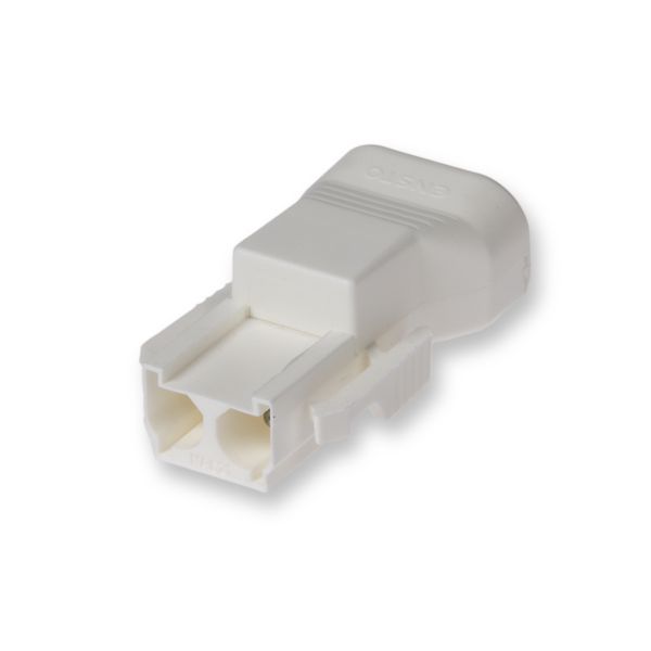 Coupler 2-p plug, str-rel, wht image 1