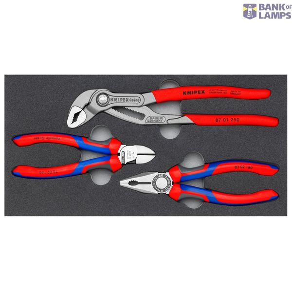 KNIPEX 00 20 01 V26 Pliers Set “Bestseller” 3 parts in a foam tray image 1