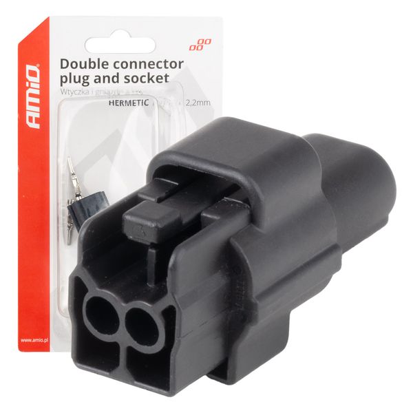 Connector plug and socket set 2 PIN 2.2mm AMIO-04346 image 1