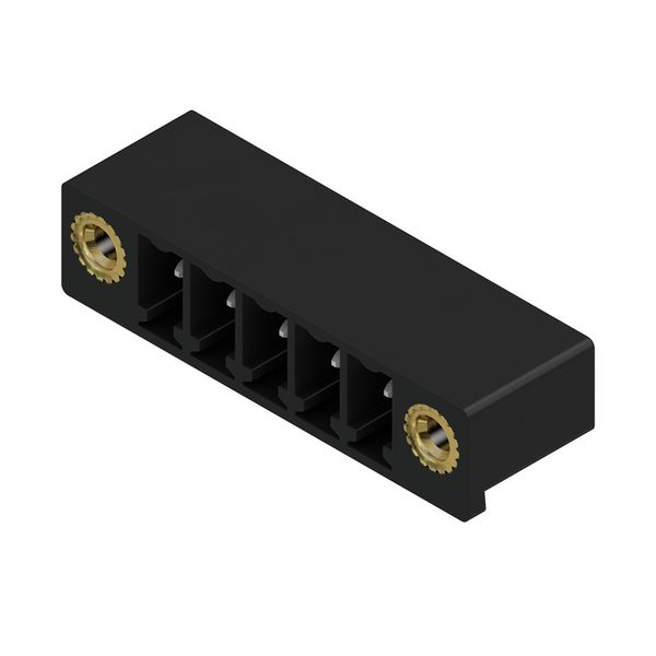 PCB plug-in connector, male header, Flange, THT/THR solder connection, 3.81 mm, Number of poles: 5, 270°, Solder pin length (l): 1.5 mm, tinned, black, Box image 2