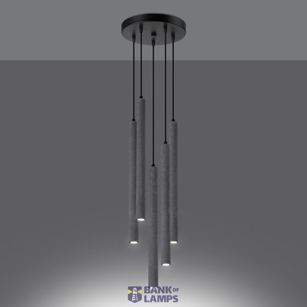 HANGING LAMP PASTELO 5P CONCRETE G9 5X8W IP20 image 4