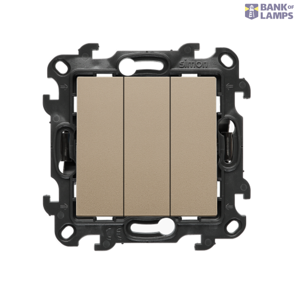 Triple switch, (module), Simon 24, IP20/IP44, 10AX, champagne matt image 1