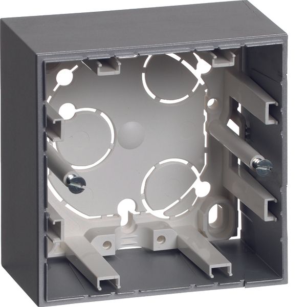 Surface-mounted housing, 1gang high design S.1 matt alu image 1