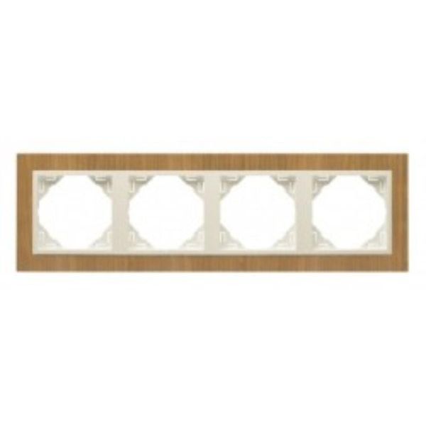 FOUR-GANG FRAME CHERRY-TREE/PEARL image 1