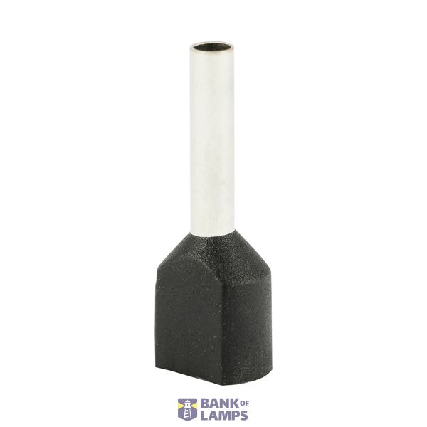 Double insulated sleeve terminal HI 2x1.0/8-black, black, Al/Cu image 1