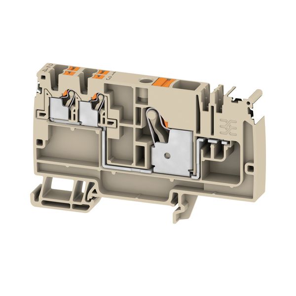 Modular distribution terminals, PUSH IN, 10 mm², 800 V, 57 A, dark beige image 2